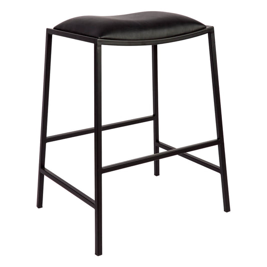 Rubin | Modern Black Vegan Leather Bar Stools | Black