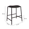 Rubin | Modern Black Vegan Leather Bar Stools