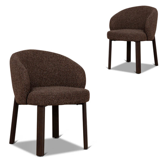 Sacramento | Modern Metal Verona Sand Cinnamon Fabric Dining Chairs | Set Of 2 | Cinnamon