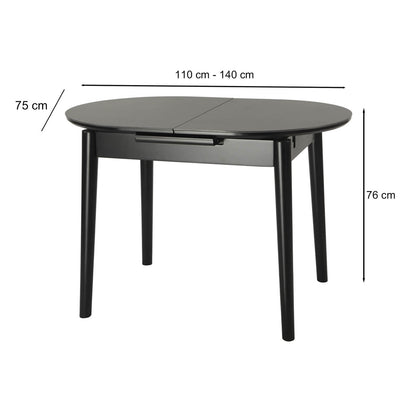 Sacramento | Wooden Ceramic Black Grey 1.4m Oval Extension Table | Greystone