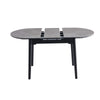 Sacramento | Wooden Ceramic Black Grey 1.4m Oval Extension Table