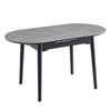 Sacramento | Wooden Ceramic Black Grey 1.4m Oval Extension Table