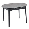 Sacramento | Wooden Ceramic Black Grey 1.4m Oval Extension Table