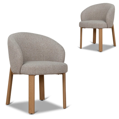Sacramento | Modern Metal Verona Sand Cinnamon Fabric Dining Chairs | Set Of 2 | Sand