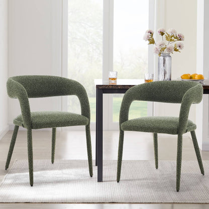 Sage | Modern Light Grey Pine Green Fabric Dining Chairs | Set Of 2 | Pine Green