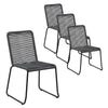 Sahara | Woven Robe Charcoal Metal Outdoor Dining Chairs | Set Of 4