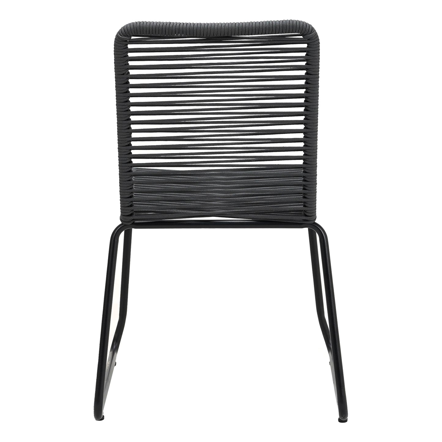 Sahara | Woven Robe Charcoal Metal Outdoor Dining Chairs | Set Of 4 | Charcoal