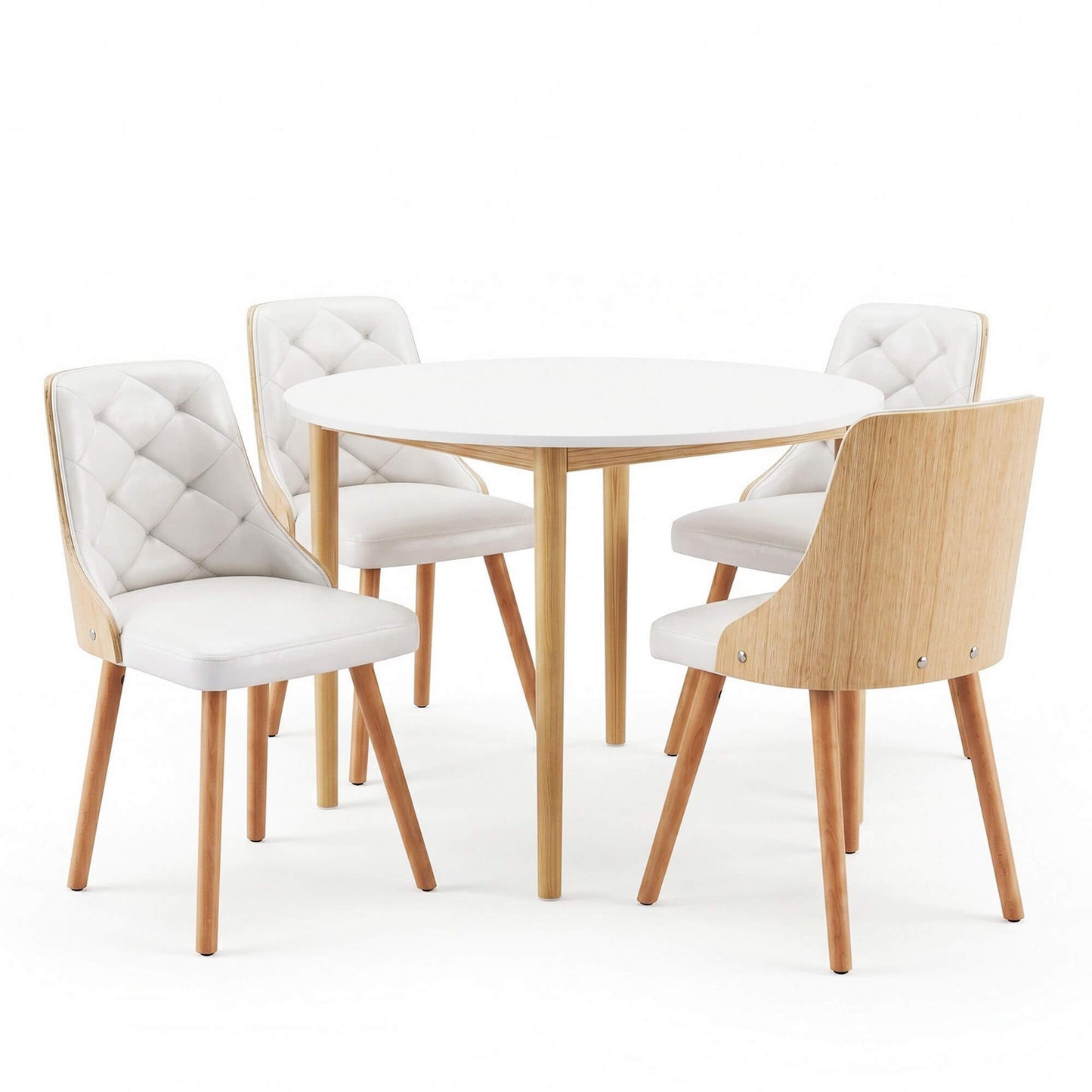 Salamanca Cobberas | Modern White Wooden Round Dining Table Set
