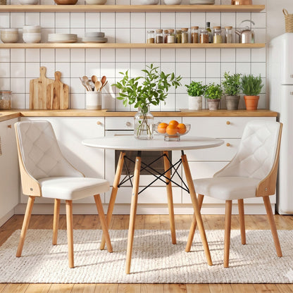 Salamanca Minerva | Modern White Round Dining Table Set