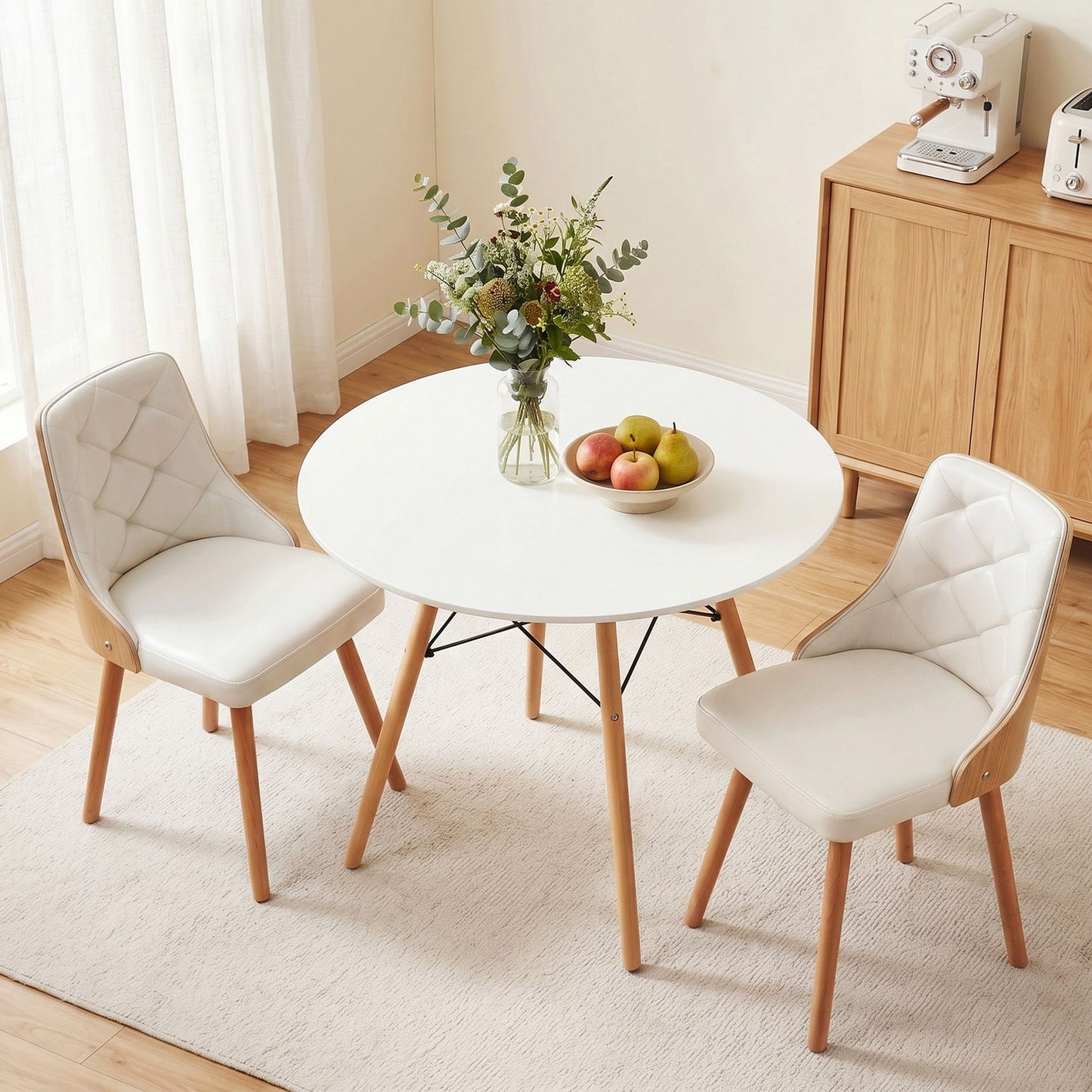 Salamanca Minerva | Modern White Round Dining Table Set