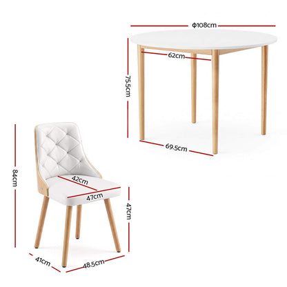 Salamanca Cobberas | Modern White Wooden Round Dining Table Set