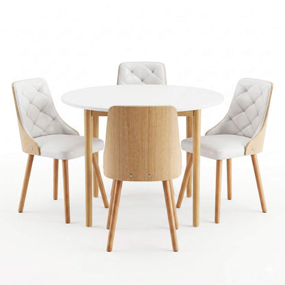Salamanca Cobberas | Modern White Wooden Round Dining Table Set