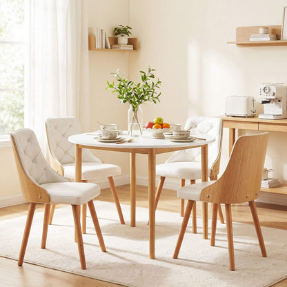 Salamanca Cobberas | Modern White Wooden Round Dining Table Set