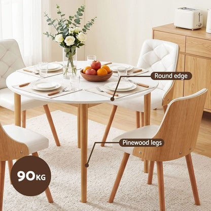 Salamanca Cobberas | Modern White Wooden Round Dining Table Set