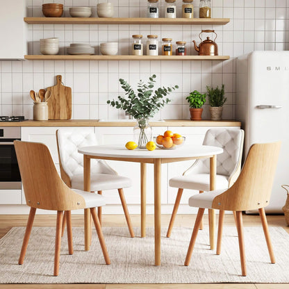 Salamanca Cobberas | Modern White Wooden Round Dining Table Set