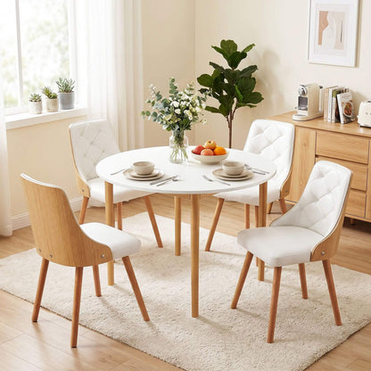 Salamanca Cobberas | Modern White Wooden Round Dining Table Set
