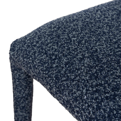 Salina | Mid Century Oatmeal Midnight Blue Textured Fabric Dining Chairs | Blue