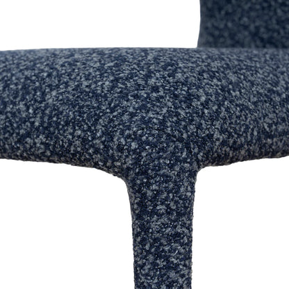 Salina | Mid Century Oatmeal Midnight Blue Textured Fabric Dining Chairs | Blue
