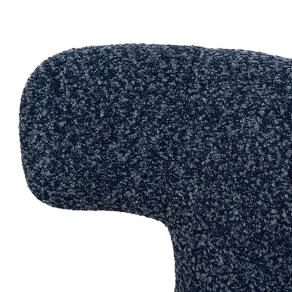 Salina | Mid Century Oatmeal Midnight Blue Textured Fabric Dining Chairs | Blue