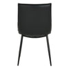 Salina | Modern Natural Boucle Black PU Leather Dining Chairs | Set Of 2