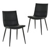 Salina | Modern Natural Boucle Black PU Leather Dining Chairs | Set Of 2