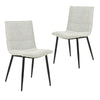 Salina | Modern Natural Boucle Black PU Leather Dining Chairs | Set Of 2
