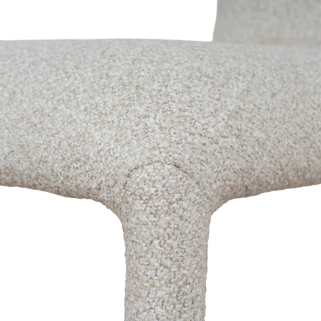 Salina | Mid Century Oatmeal Midnight Blue Textured Fabric Dining Chairs | Beige