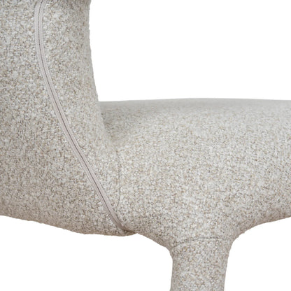 Salina | Mid Century Oatmeal Midnight Blue Textured Fabric Dining Chairs | Beige