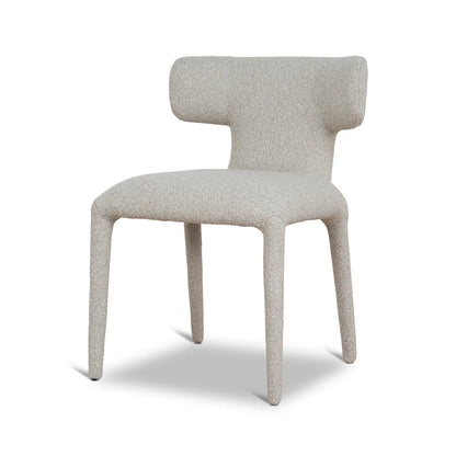 Salina | Mid Century Oatmeal Midnight Blue Textured Fabric Dining Chairs | Beige