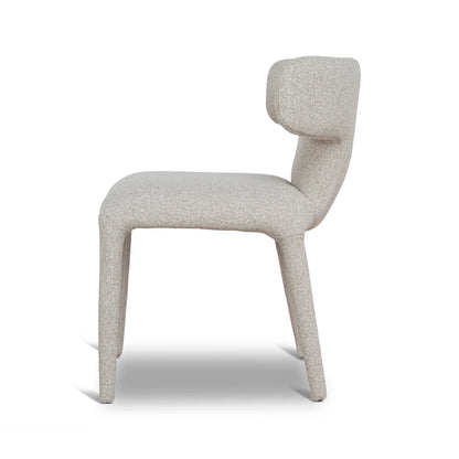 Salina | Mid Century Oatmeal Midnight Blue Textured Fabric Dining Chairs | Beige