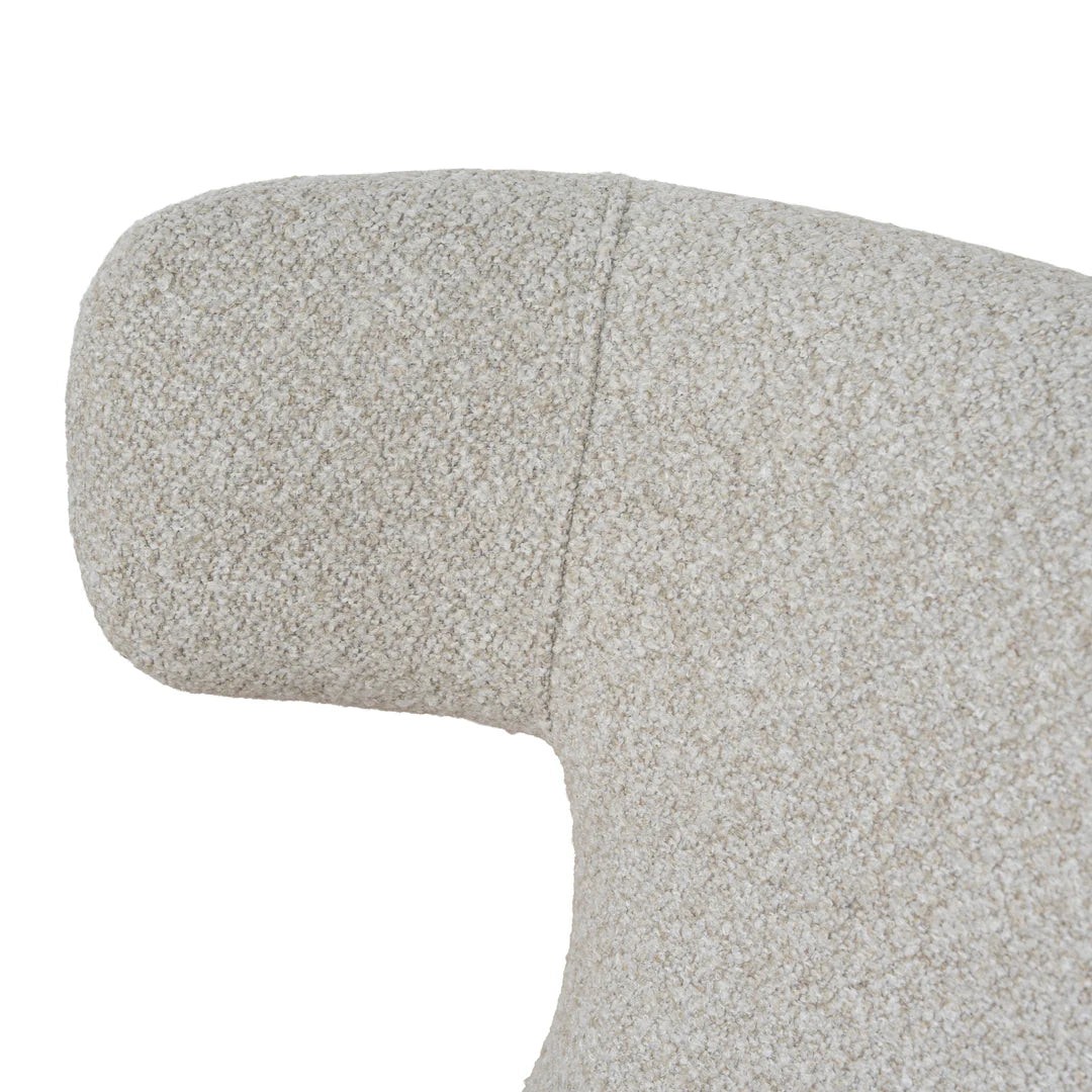 Salina | Mid Century Oatmeal Midnight Blue Textured Fabric Dining Chairs | Beige