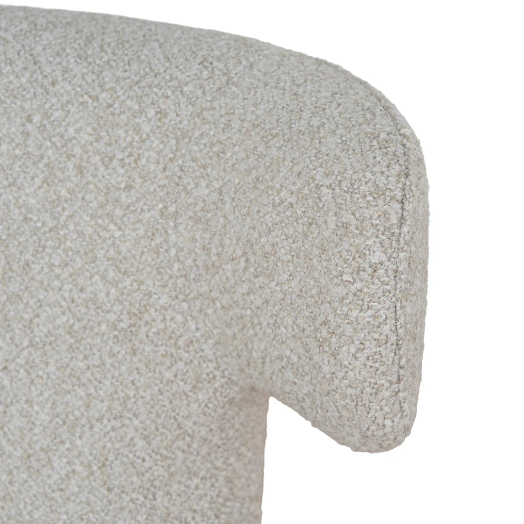 Salina | Mid Century Oatmeal Midnight Blue Textured Fabric Dining Chairs | Beige