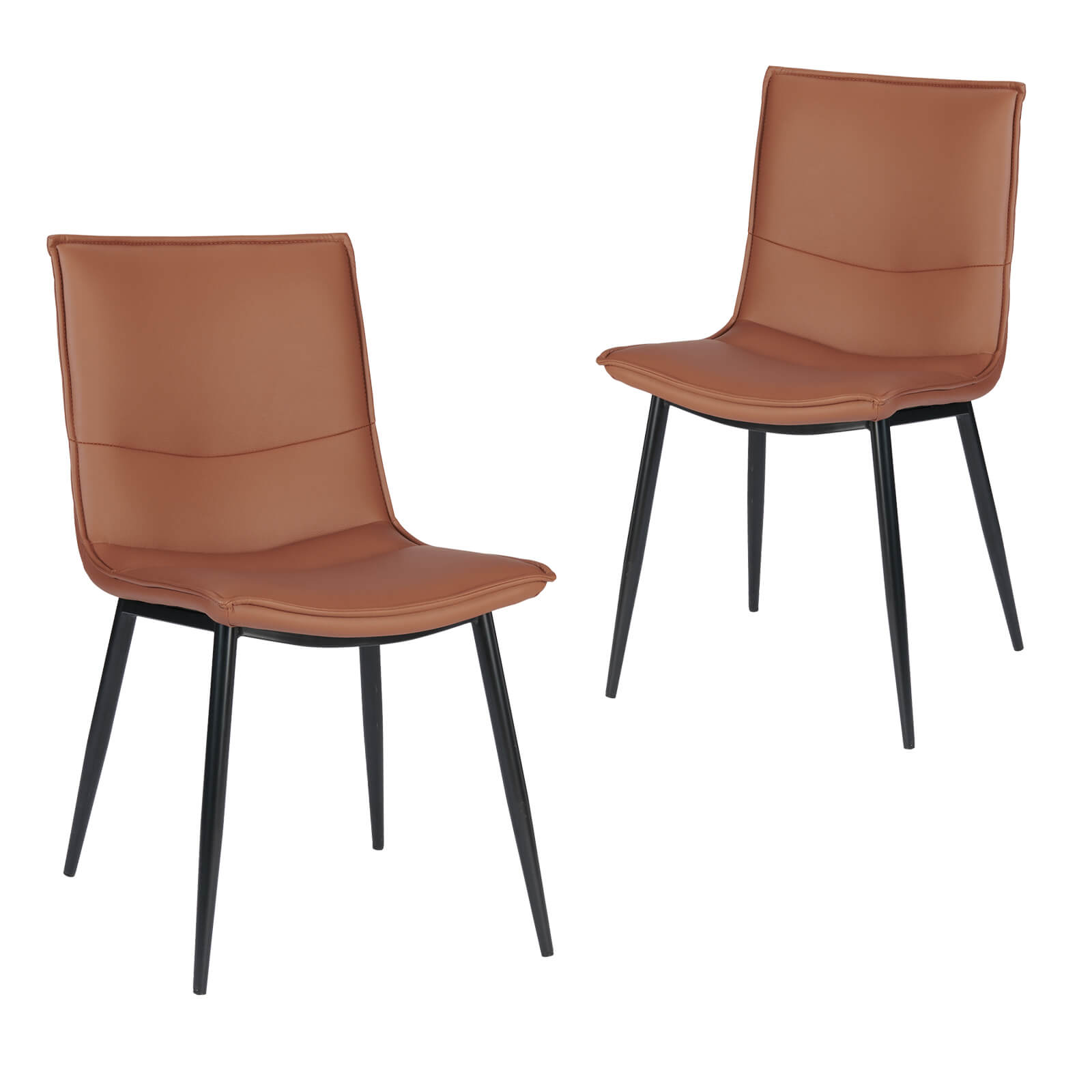 Salina | Modern Tan PU Leather Dining Chairs | Tan