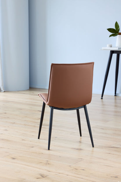 Salina | Modern Tan PU Leather Dining Chairs | Tan
