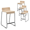 Sanctuary | Coastal Metal Rattan Bar Stools | Set Of 4