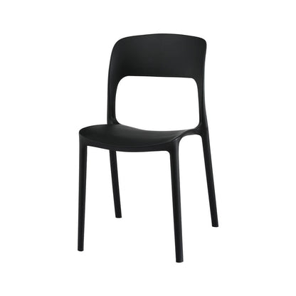 Sanctuary | Plastic UV-Resistant Black White Outdoor Dining Chairs | Set Of 4 | Black