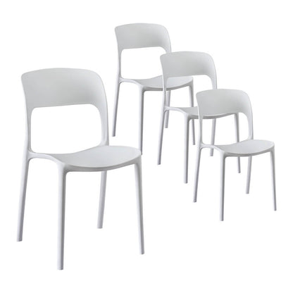 Sanctuary | Plastic UV-Resistant Black White Outdoor Dining Chairs | Set Of 4 | White