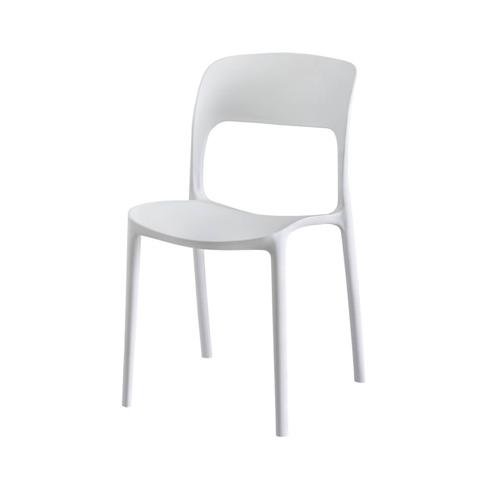 Sanctuary | Plastic UV-Resistant Black White Outdoor Dining Chairs | Set Of 4 | White
