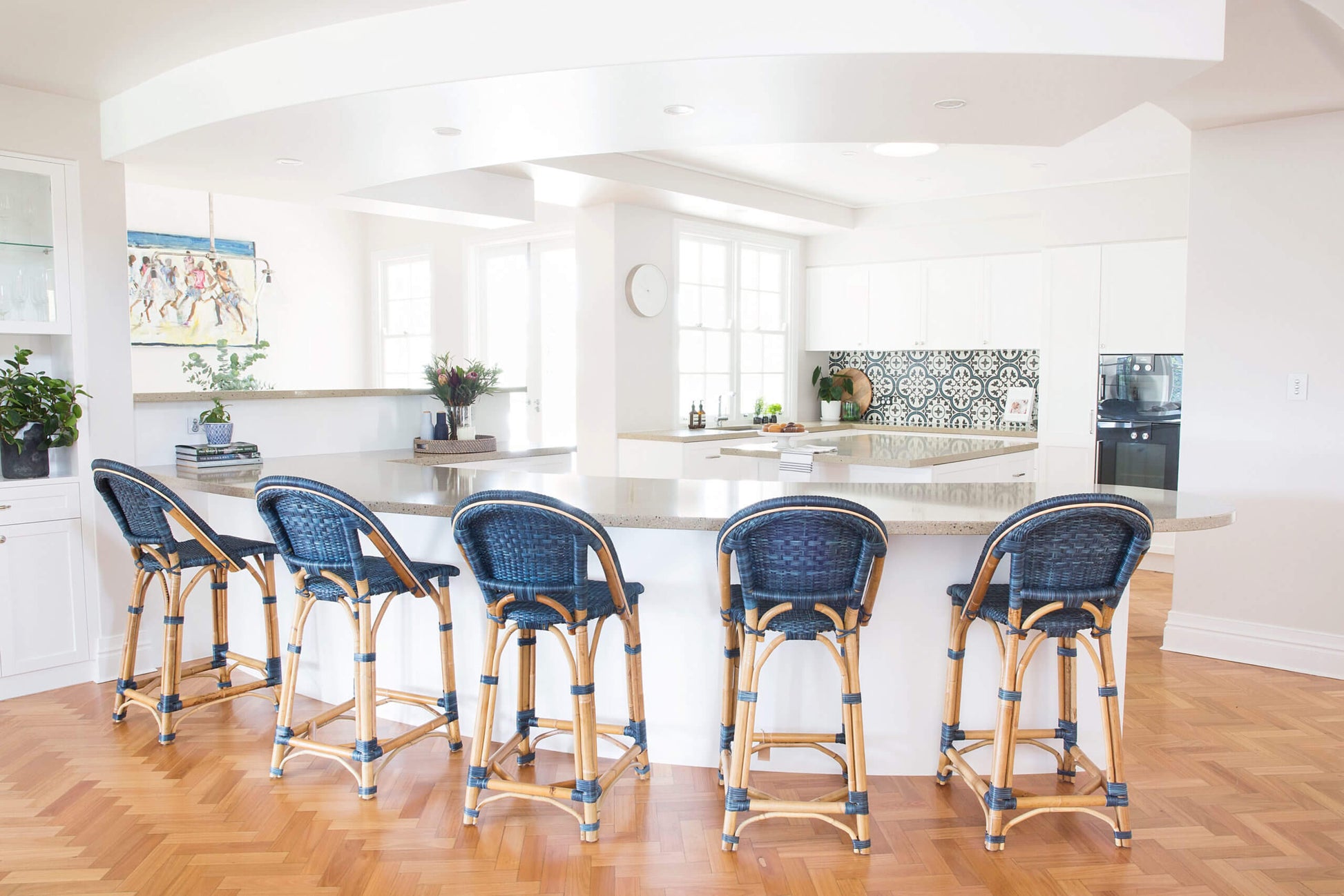 Sandbanks | Hamptons Coastal Rattan Bar Stools | Oceania