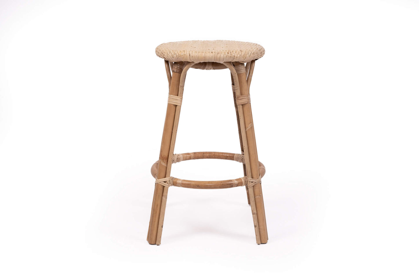 Sandbanks | Hamptons Coastal Rattan Backless Bar Stool | Natural