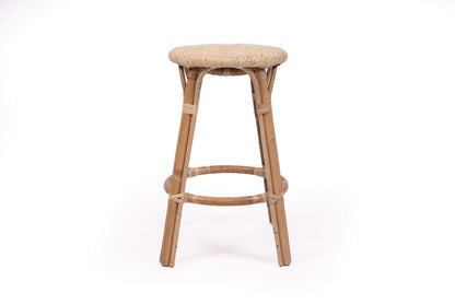 Sandbanks | Hamptons Coastal Rattan Backless Bar Stool | Natural