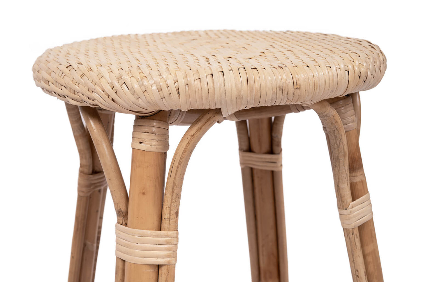 Sandbanks | Hamptons Coastal Rattan Backless Bar Stool | Natural