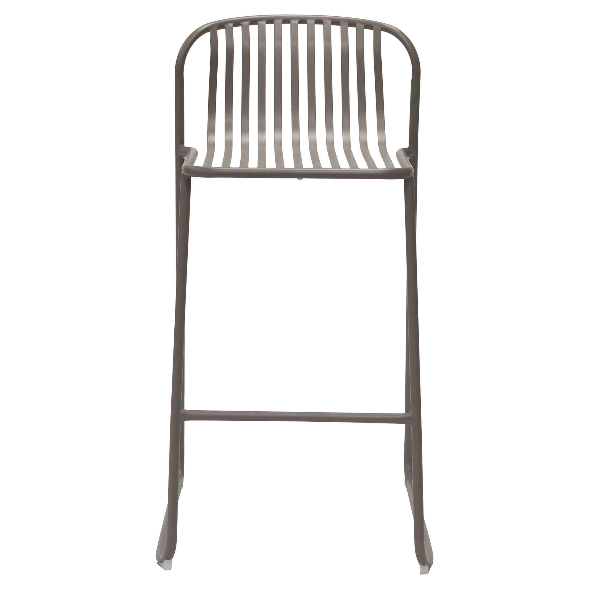 Santorini | Modern Metal Brown White Outdoor Bar Stools | Set Of 2 | Brown