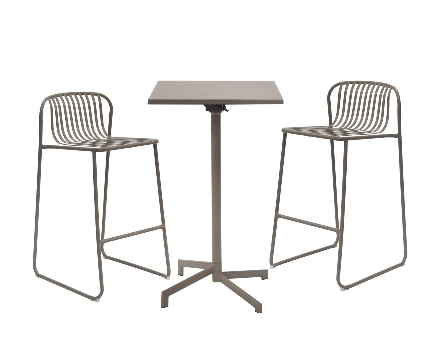 Santorini | Modern Metal Brown White Outdoor Bar Stools | Set Of 2 | Brown