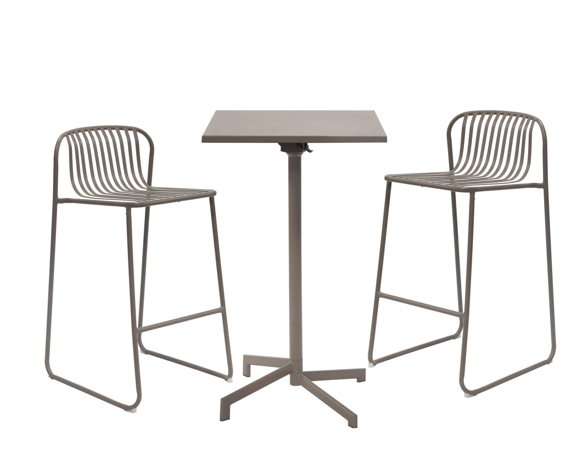 Santorini | Modern Metal Brown White Outdoor Bar Stools | Set Of 2 | Brown