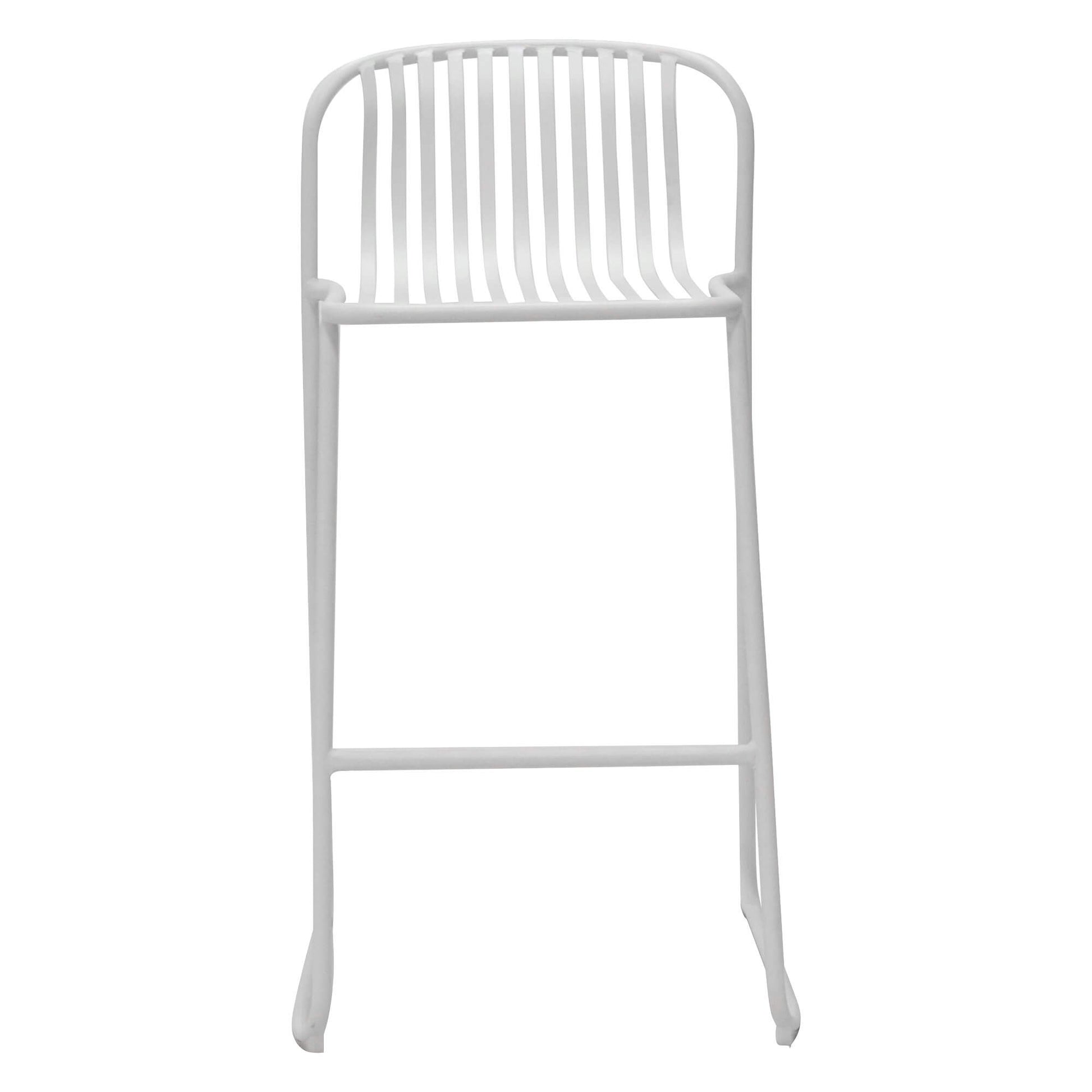Santorini | Modern Metal Brown White Outdoor Bar Stools | Set Of 2 | White