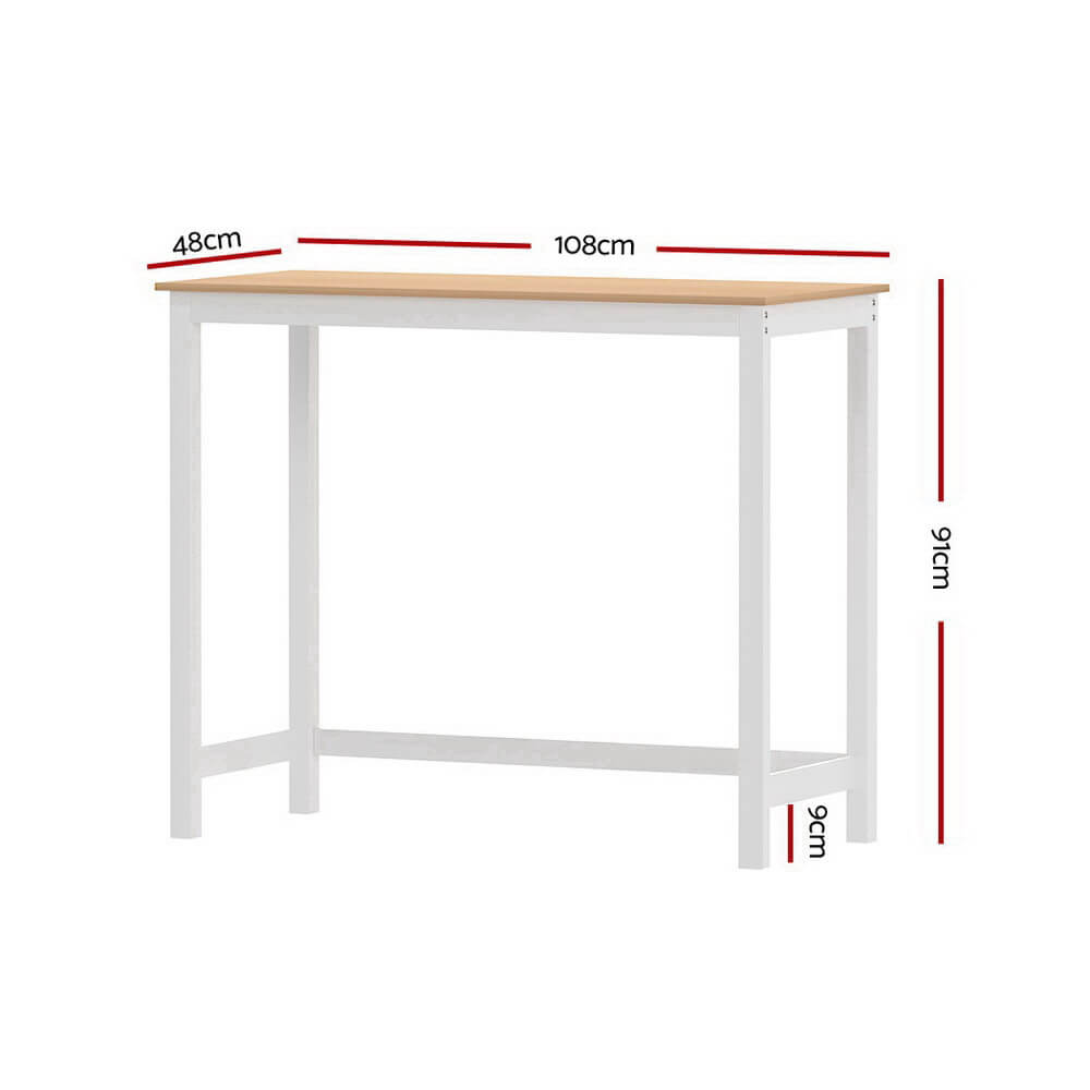 Savoy | Coastal White Natural Wooden Bar Stool Table | White
