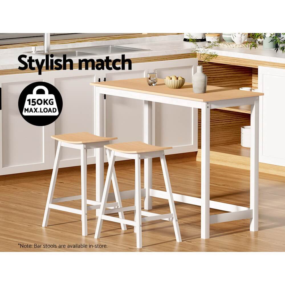 Savoy | Coastal White Natural Wooden Bar Stool Table | White