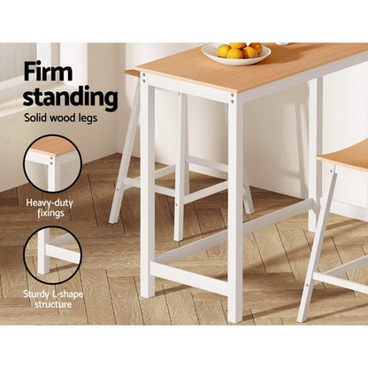 Savoy | Coastal White Natural Wooden Bar Stool Table | White