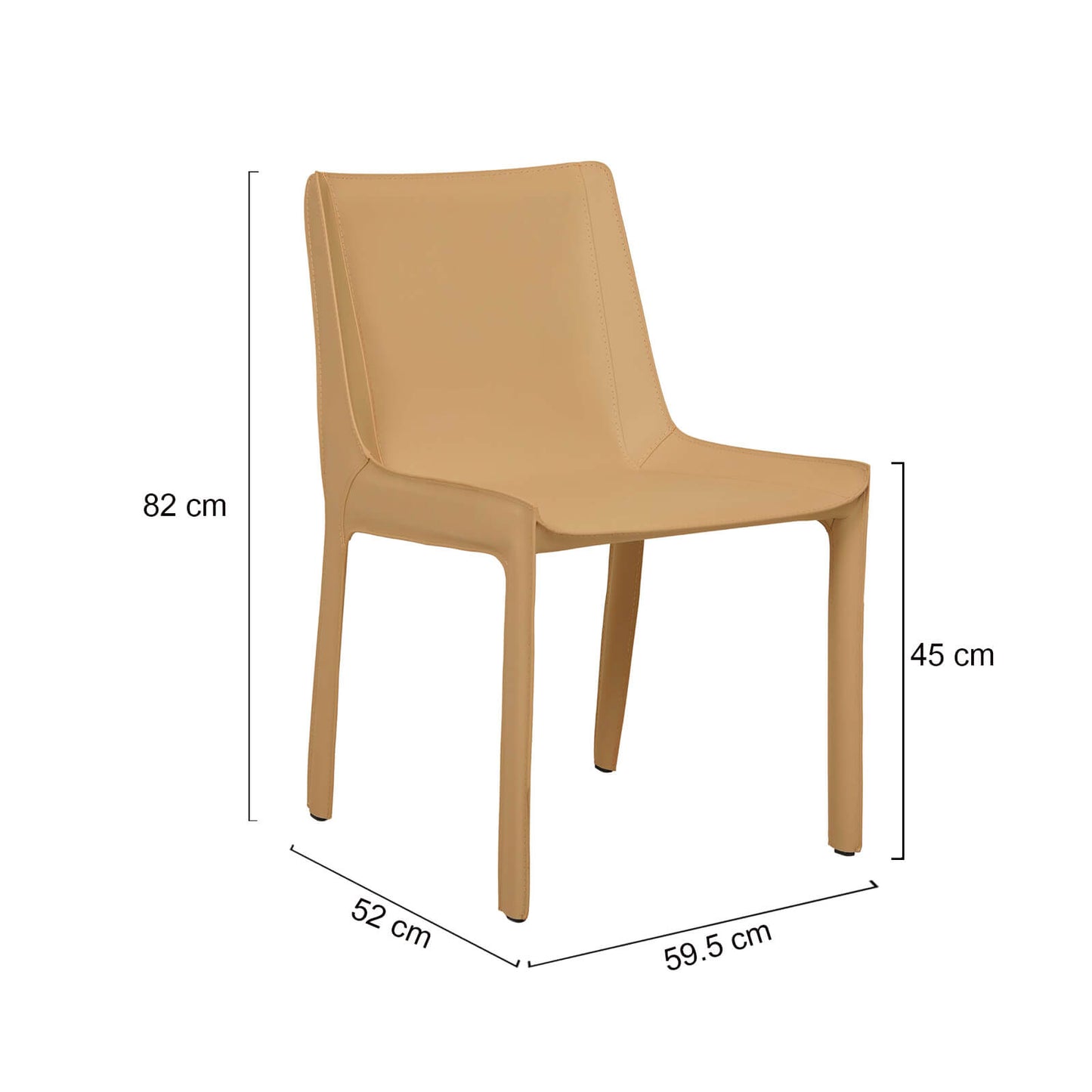 Scout | Contemporary Coastal Tan Leather Dining Chair | Tan